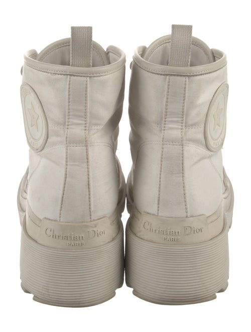 Christian Dior Canvas Whipstitch Trim Combat Boots