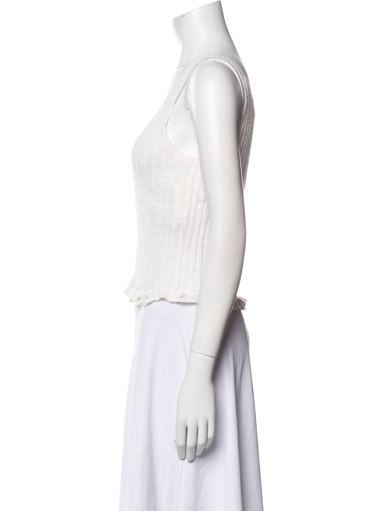 Christian Dior Linen Scoop Neck Crop Top