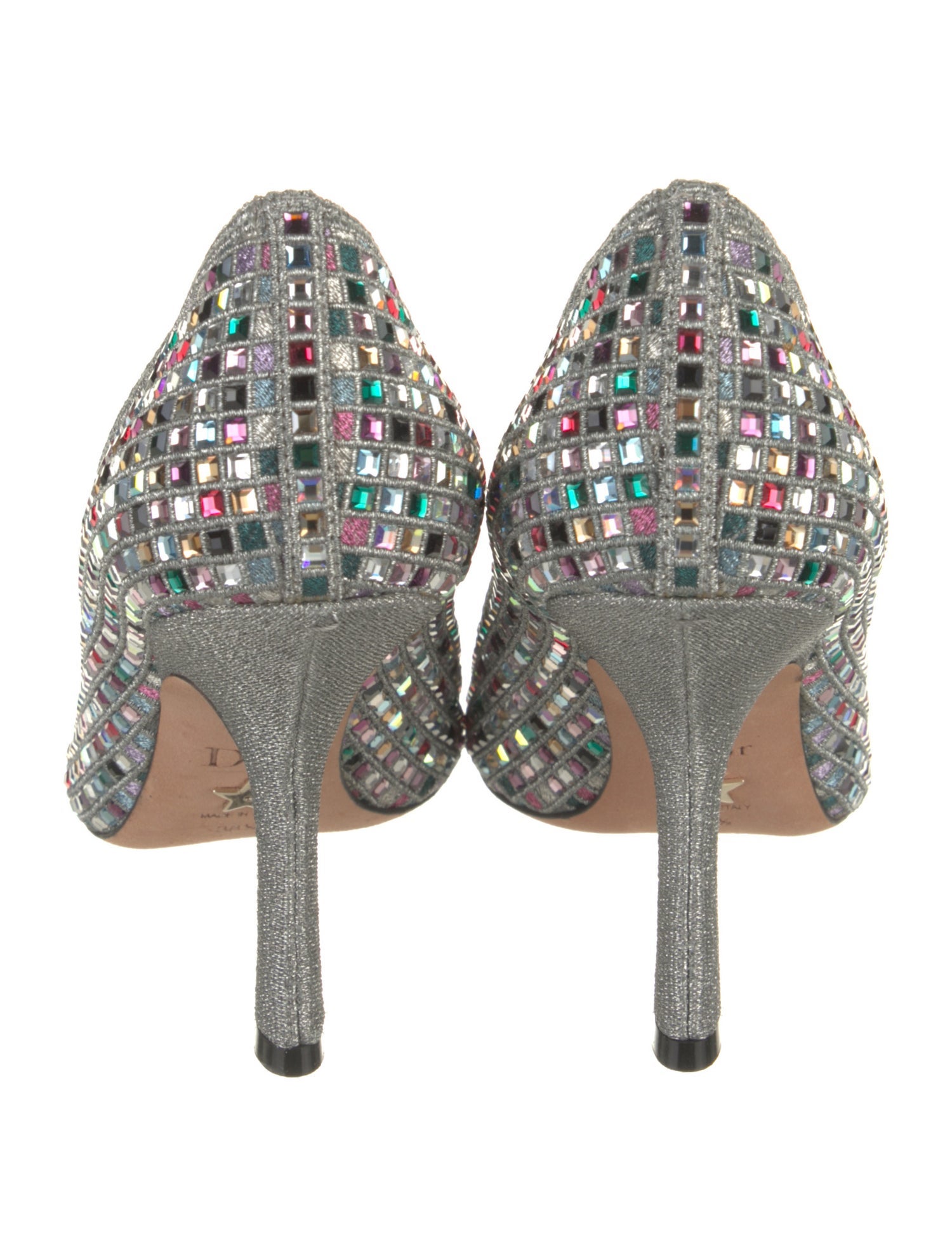 Christian Dior Satin Crystal Embellishments Pumps