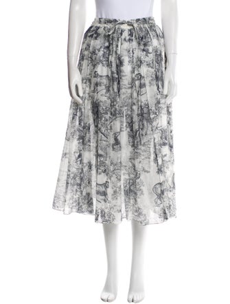 Christian Dior Floral Print Midi Length Skirt