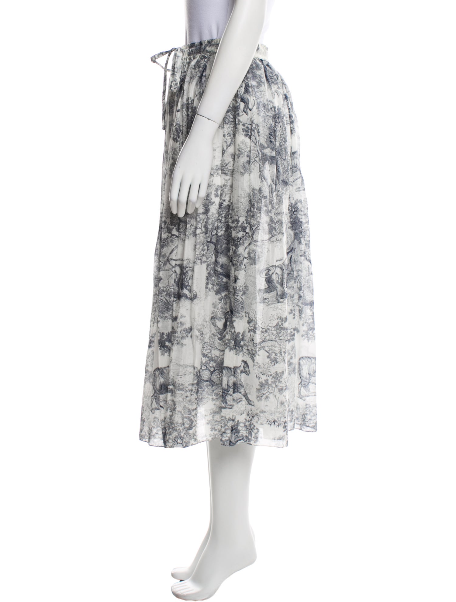 Christian Dior Floral Print Midi Length Skirt