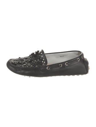Christian Dior Leather Lasercut Accents Loafers