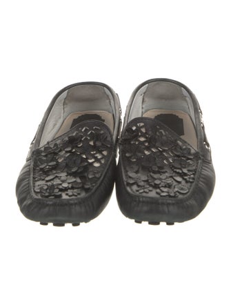 Christian Dior Leather Lasercut Accents Loafers