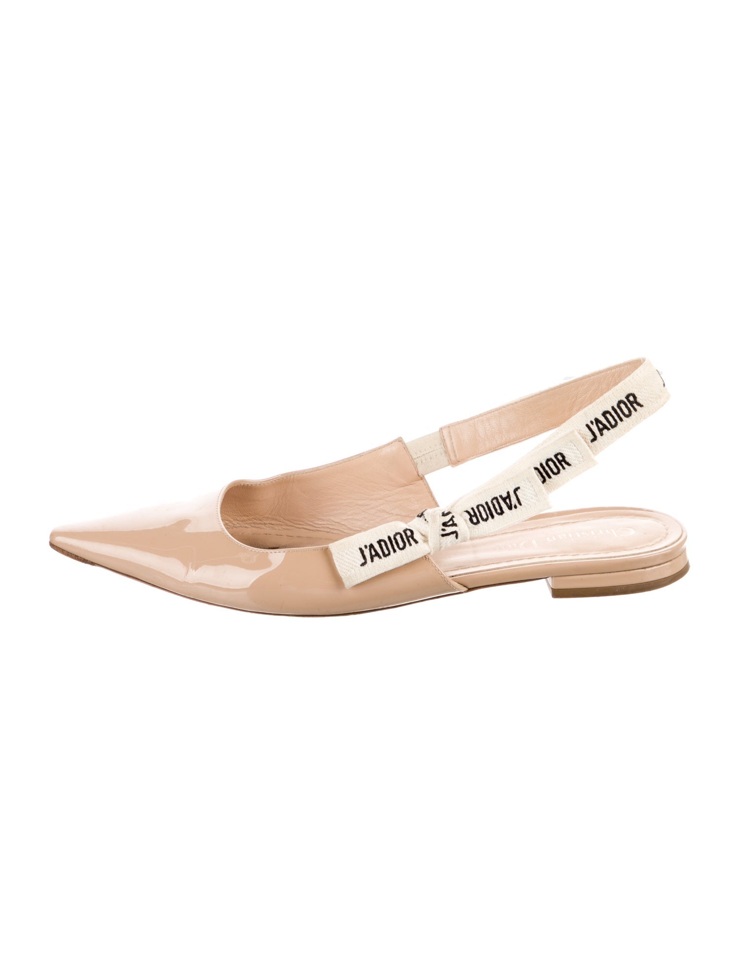 Christian Dior Patent Leather Printed Slingback Flats