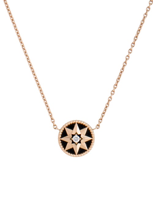 Christian Dior 18K Diamond & Onyx Rose des Vents Pendant Necklace