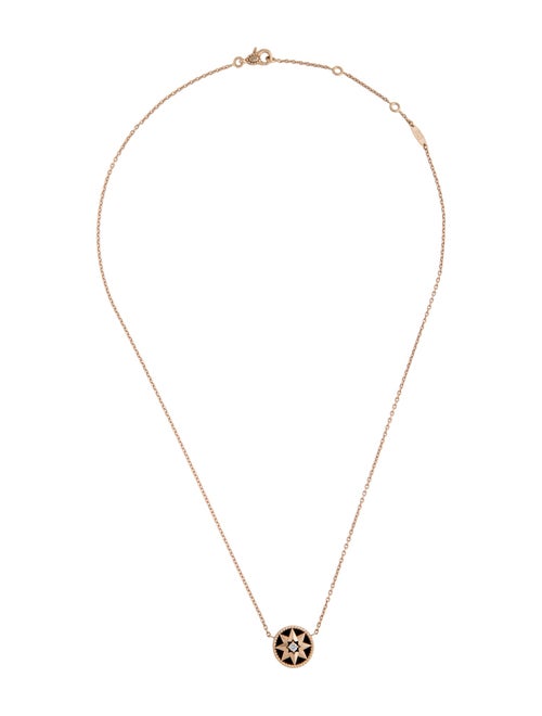Christian Dior 18K Diamond & Onyx Rose des Vents Pendant Necklace