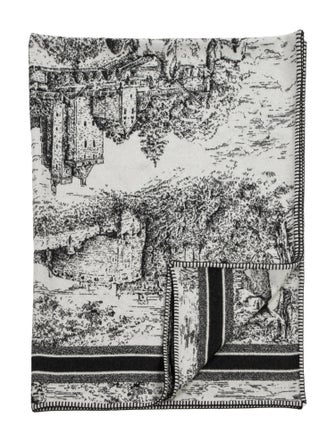 Christian Dior Toile de Jouy Scotland Throw Blanket
