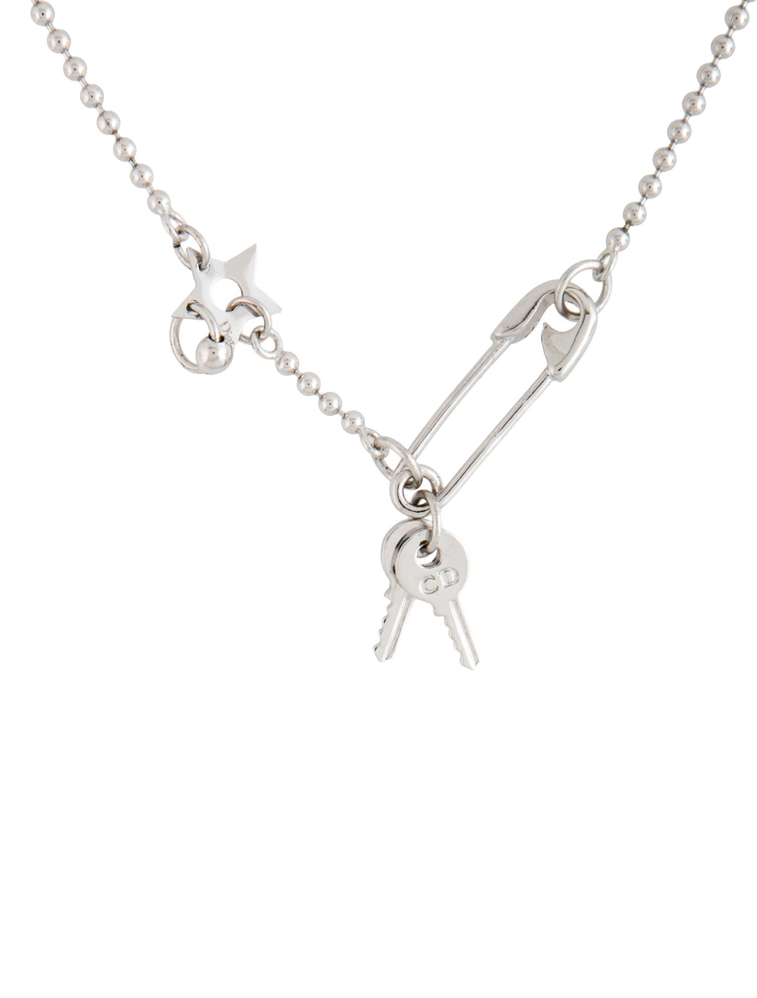 Christian Dior Safety Pin Punk Chain Necklace