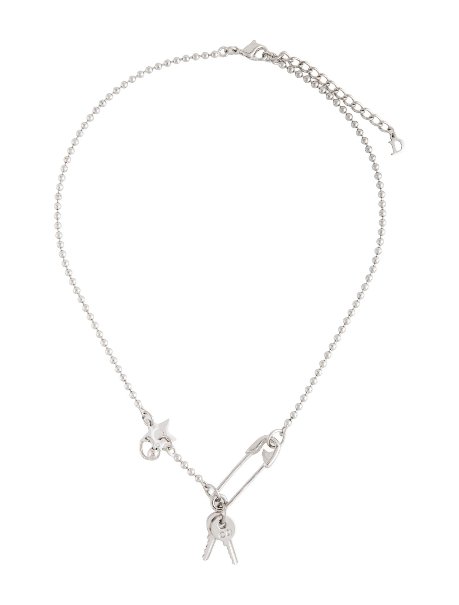 Christian Dior Safety Pin Punk Chain Necklace
