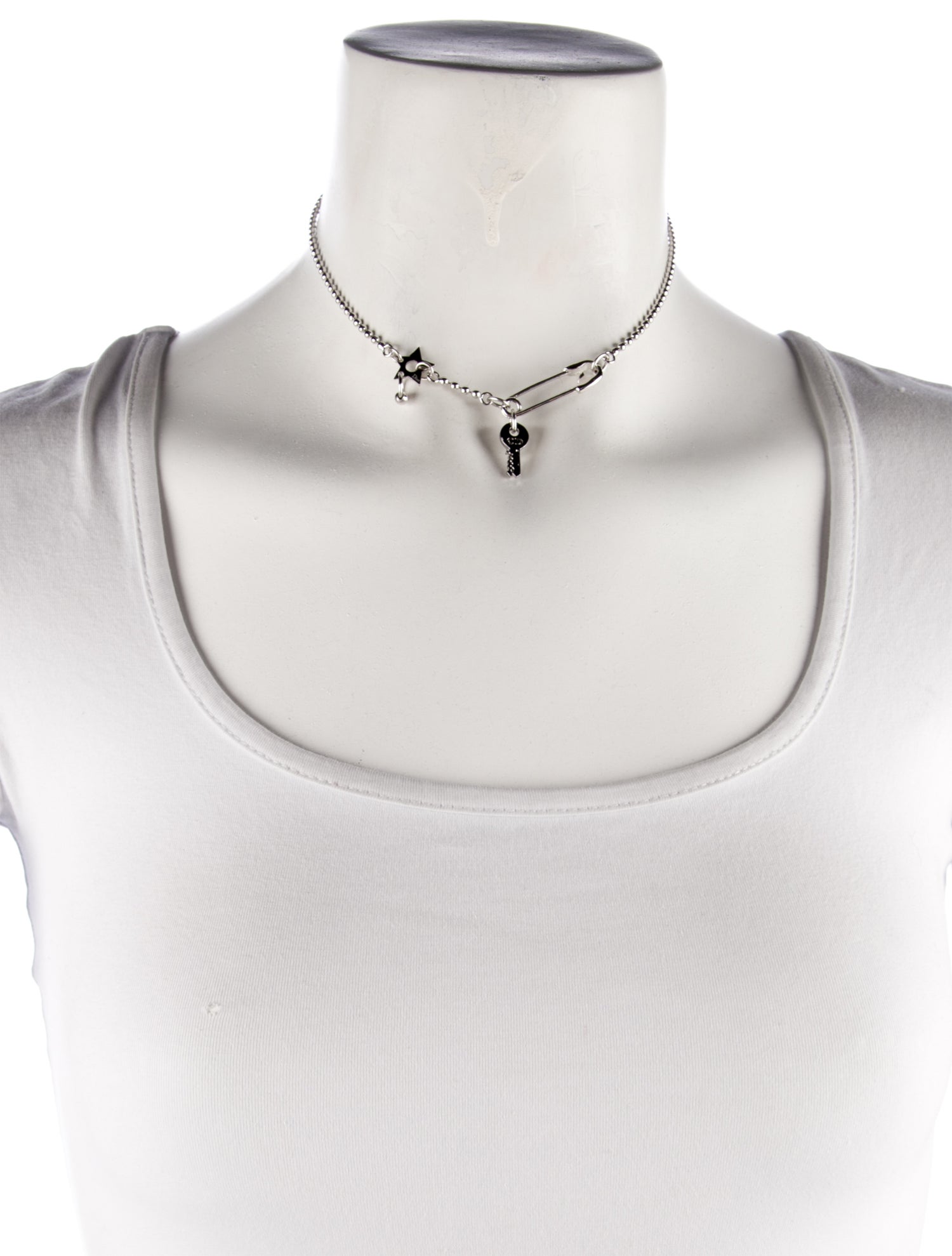 Christian Dior Safety Pin Punk Chain Necklace