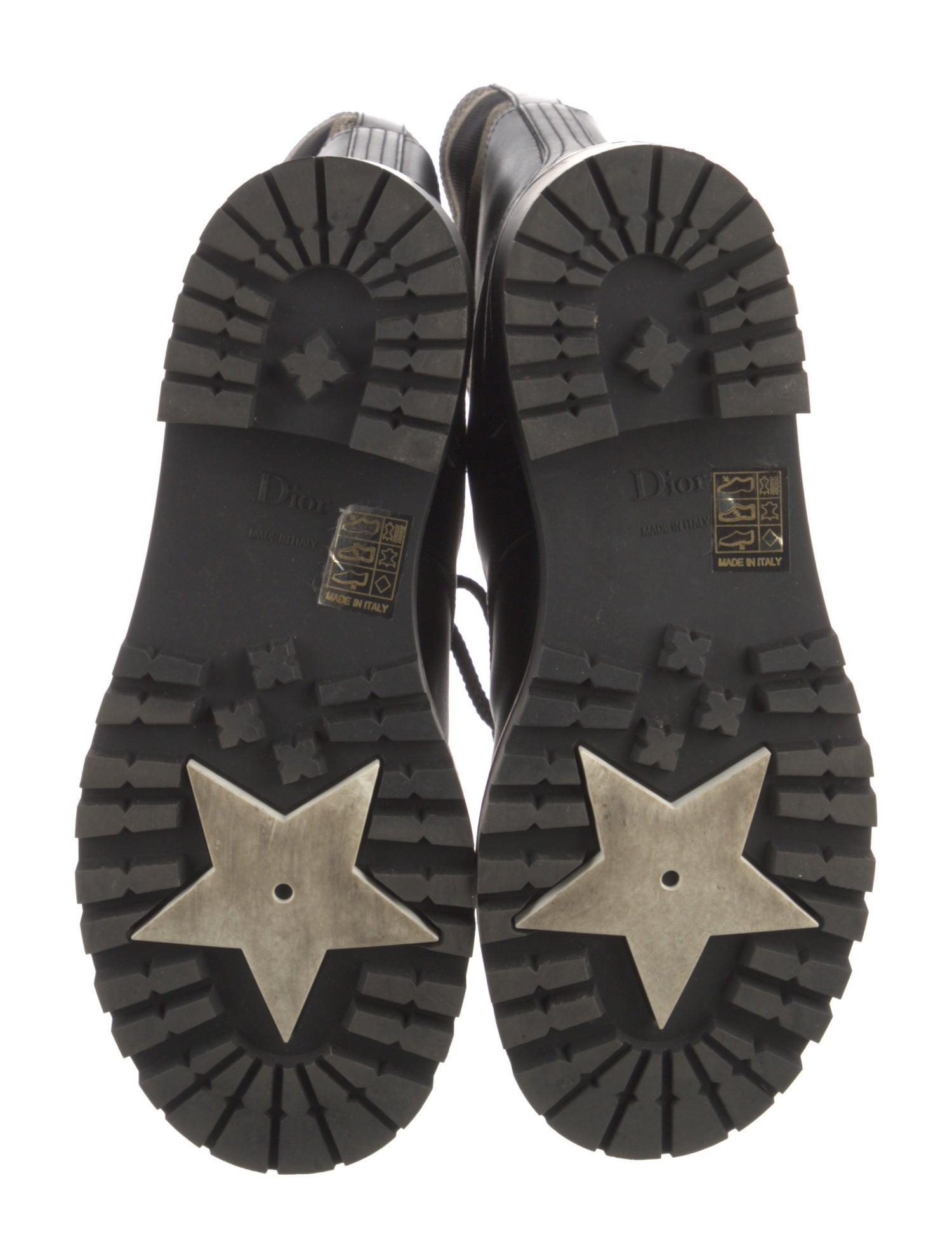 Christian Dior Oblique Jacquard Leather Combat Boots