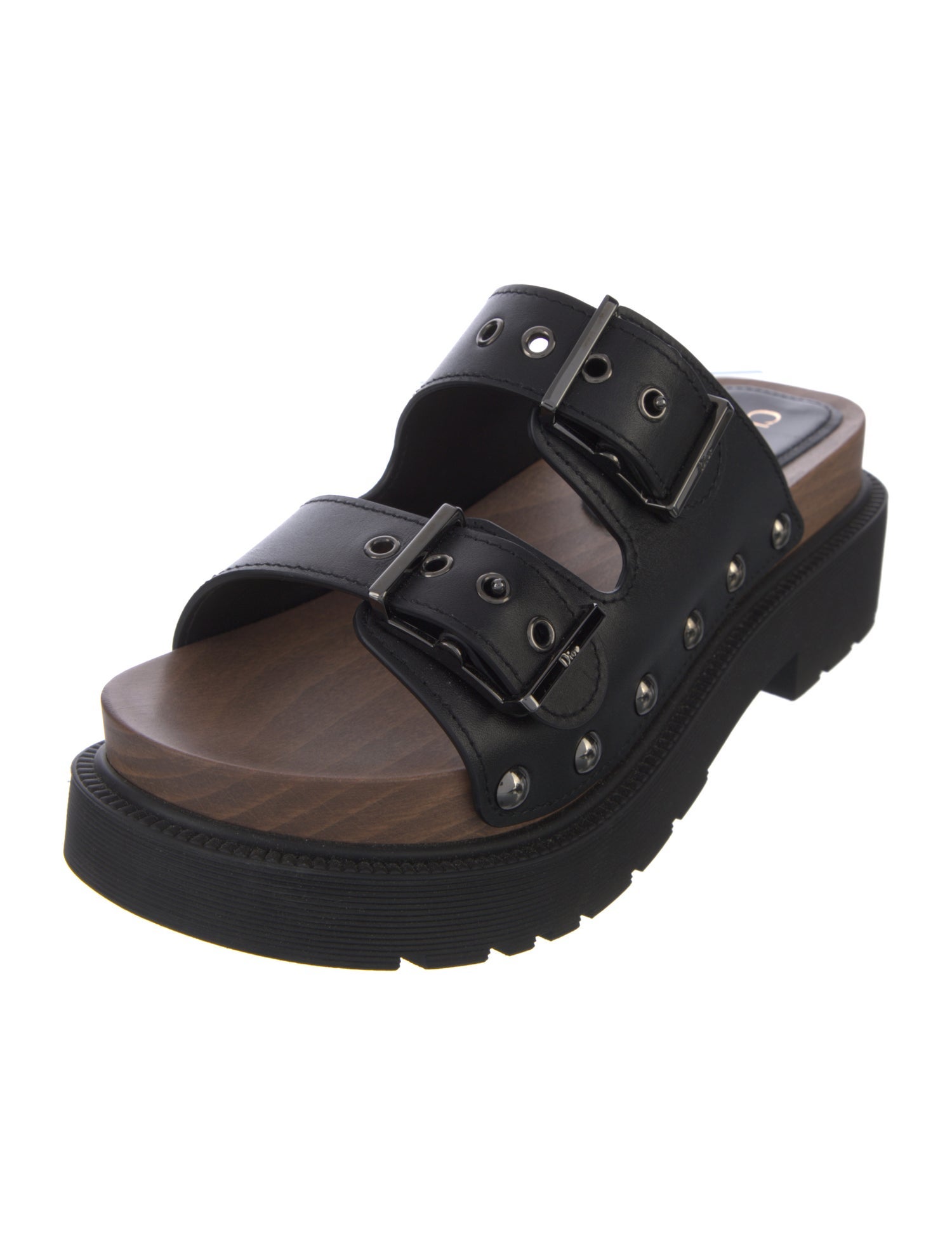 Christian Dior Leather Studded Accents Slides
