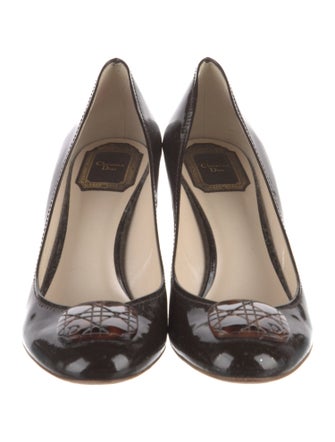 Christian Dior Cannage Pattern Patent Leather Pumps