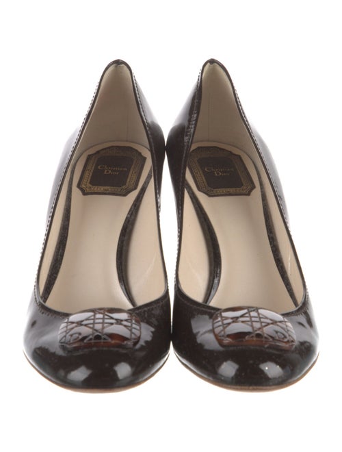 Christian Dior Cannage Pattern Patent Leather Pumps