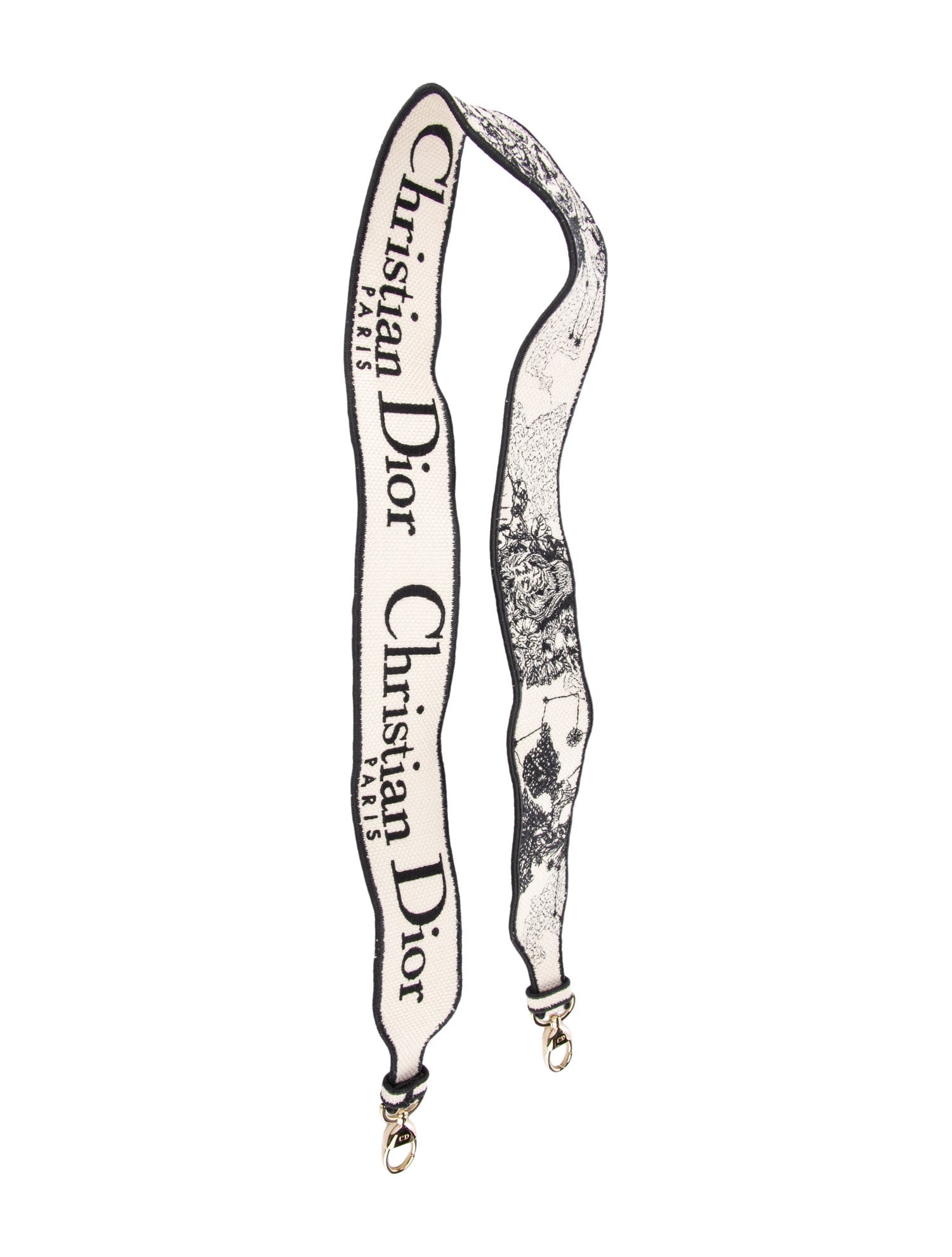 Christian Dior Christian Dior Embroidered Canvas Bag Strap