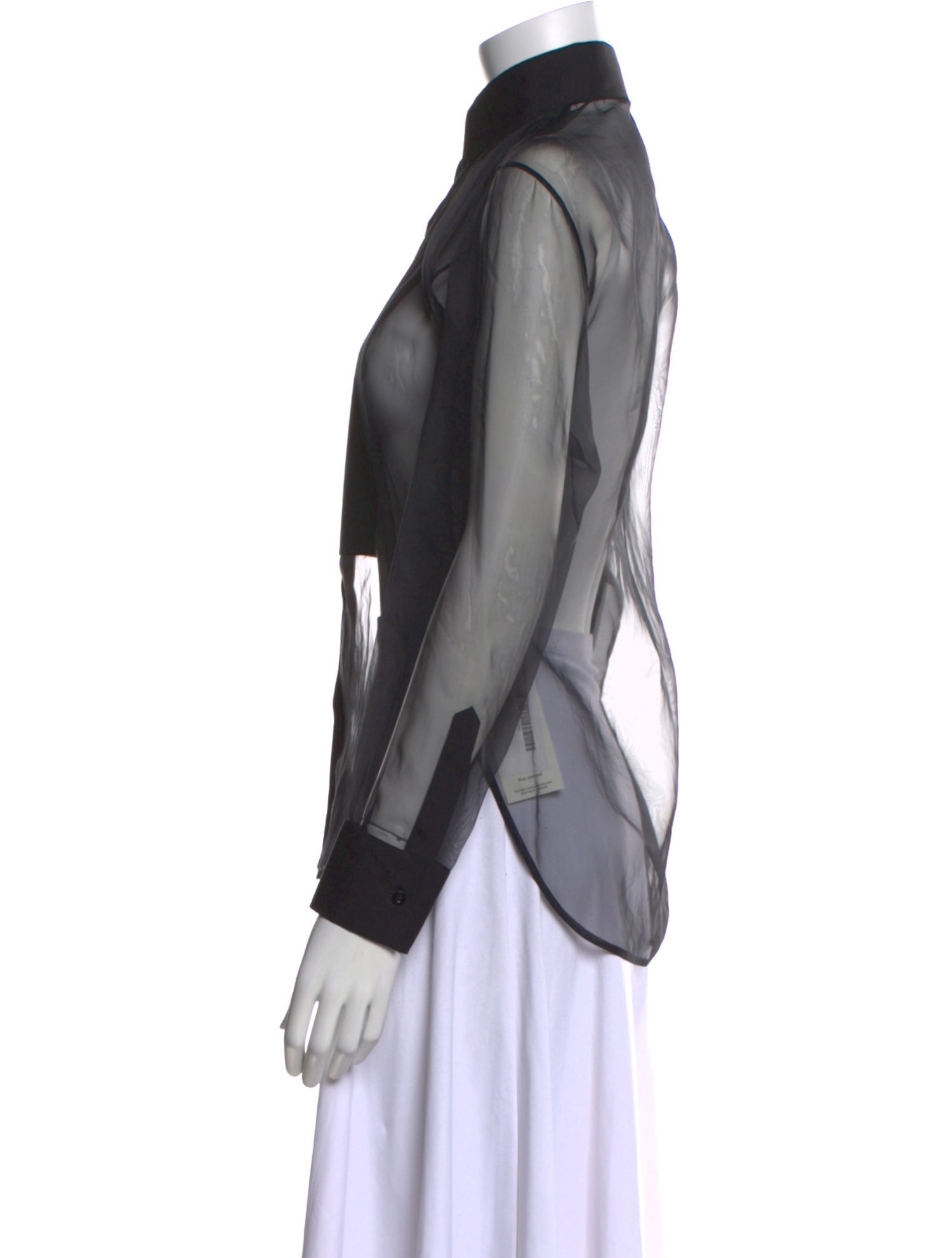 Christian Dior Silk Long Sleeve Button-Up Top