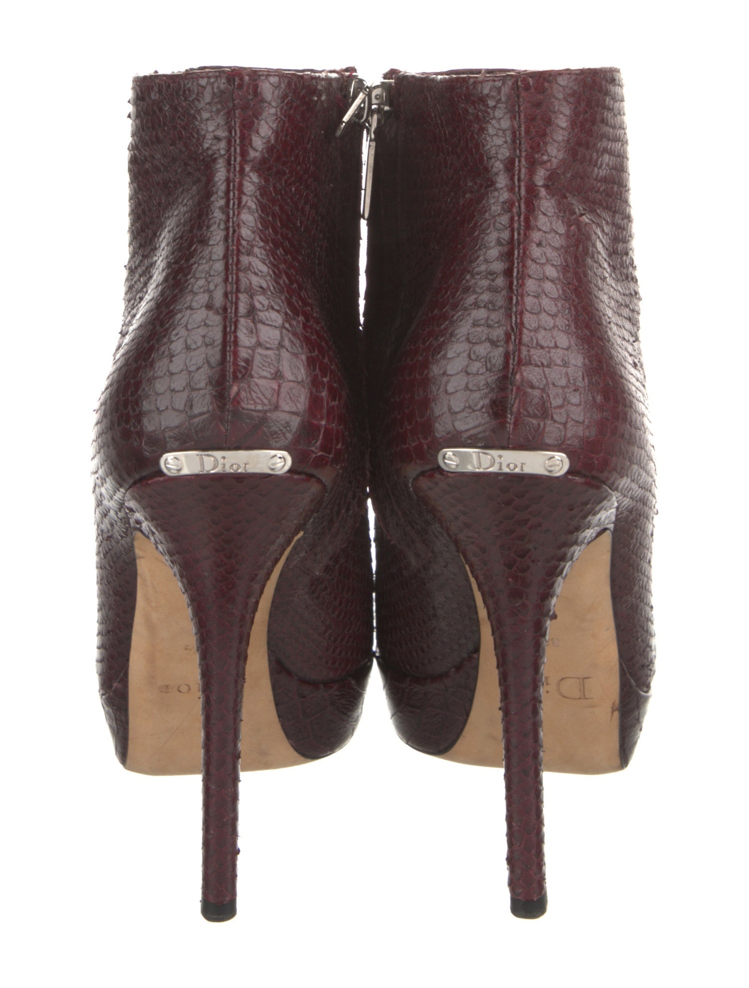 Christian Dior Leather Animal Print Boots