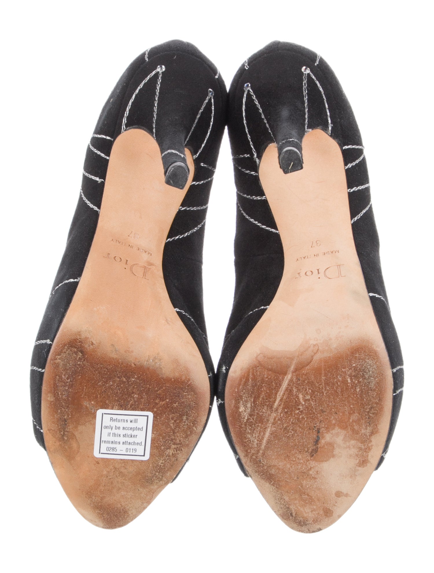 Christian Dior Suede Crystal Embellishments Pumps