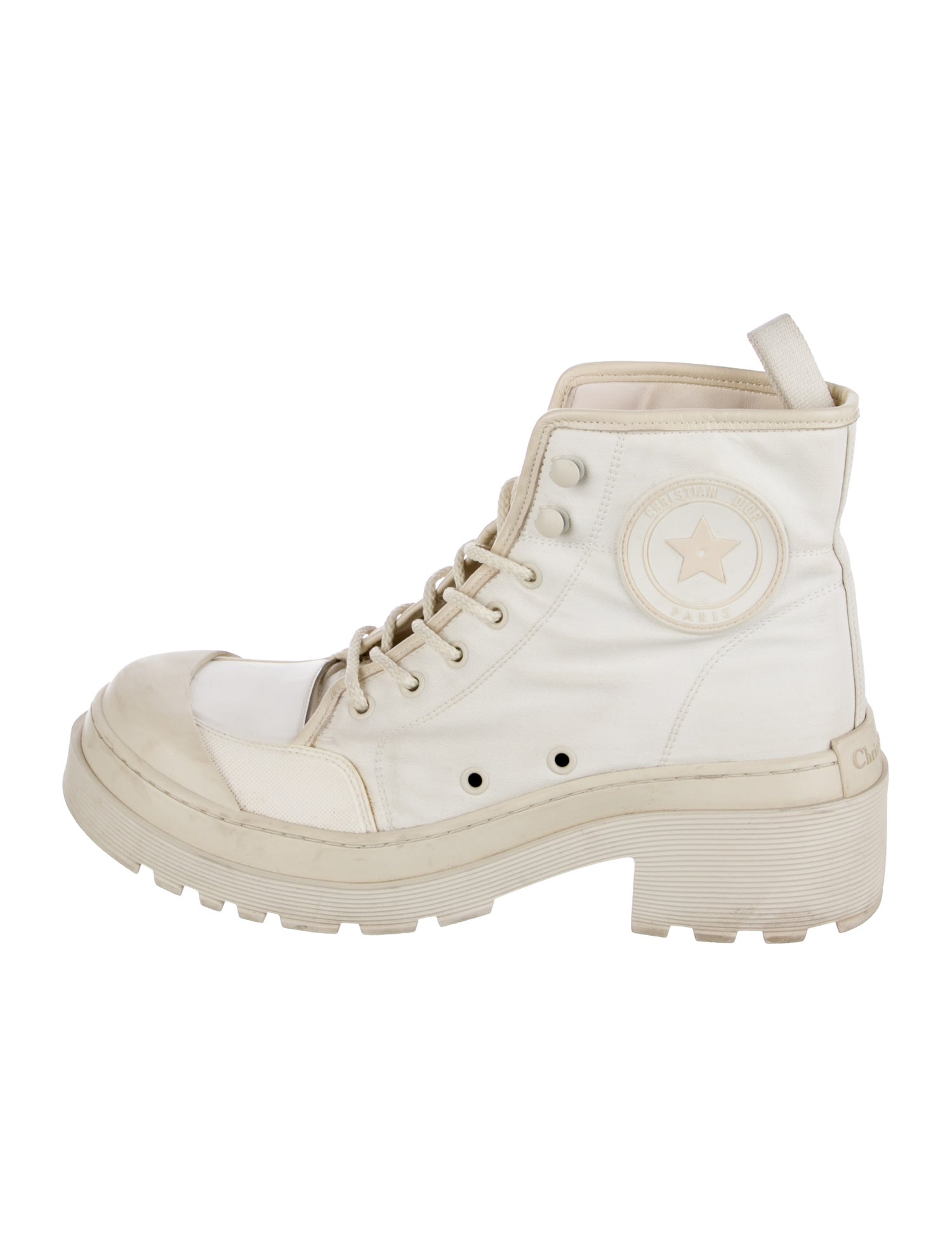 Christian Dior Canvas Combat Boots