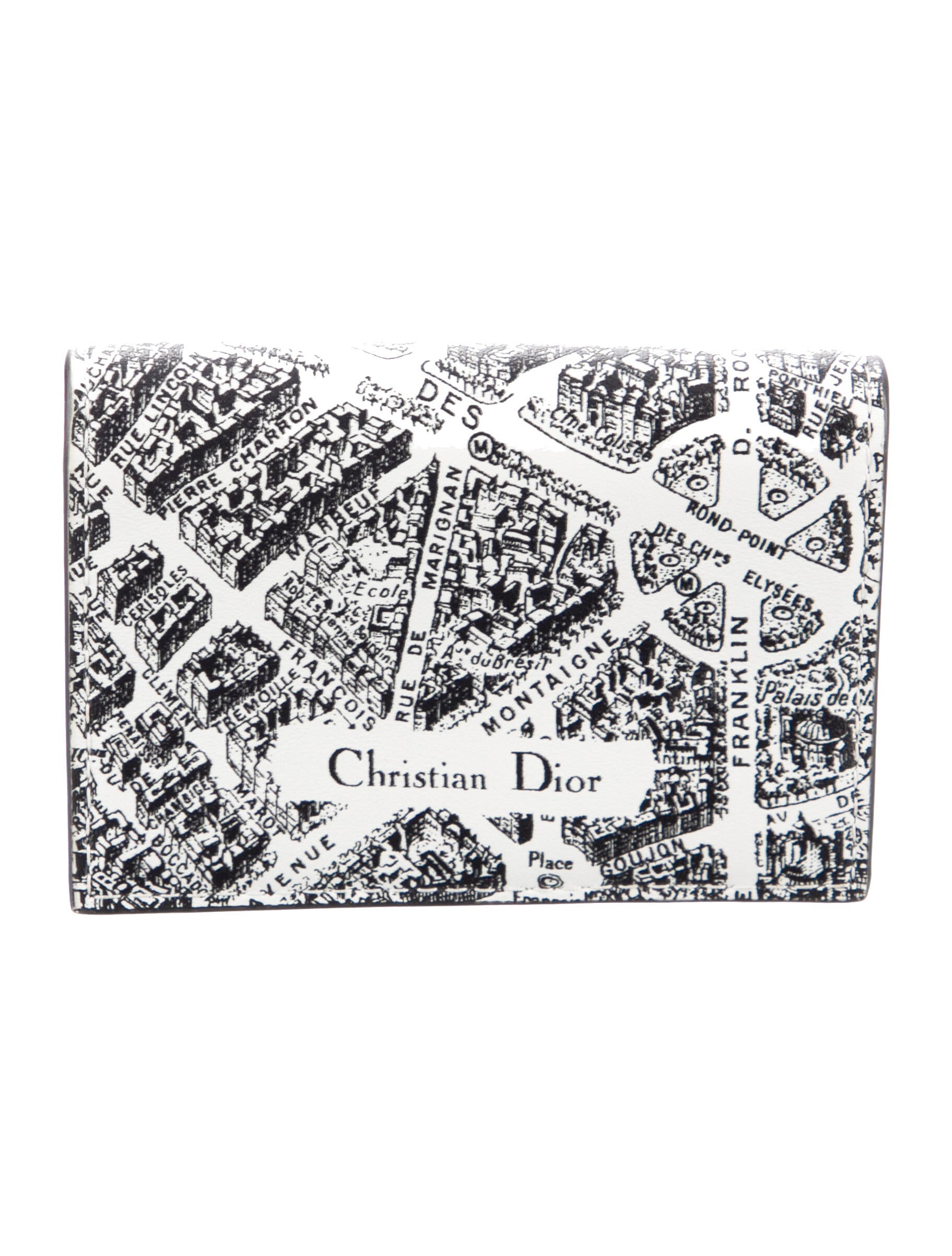 Christian Dior 2022 Plan De Paris Print Card Holder Wallet