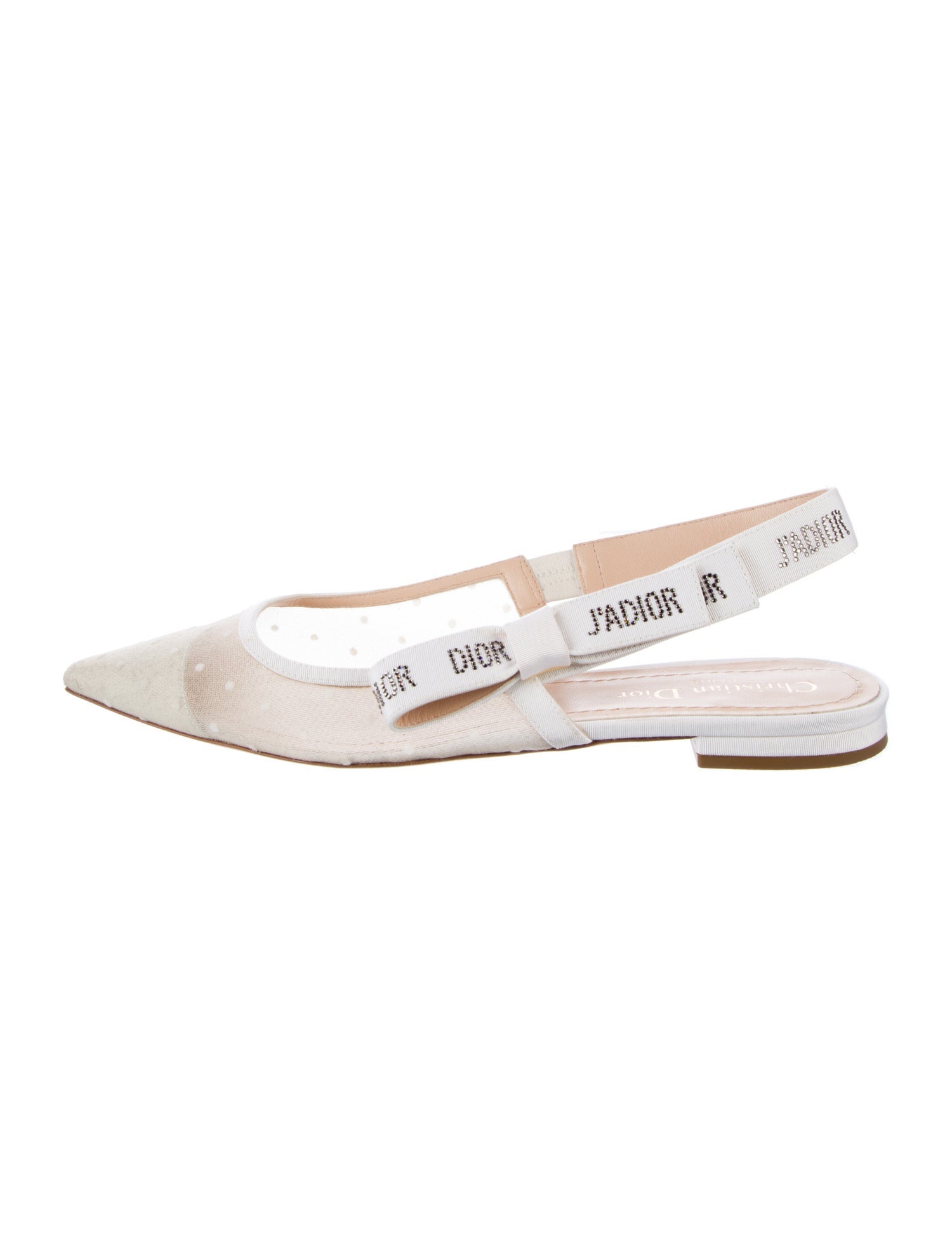Christian Dior Mesh Printed Slingback Flats