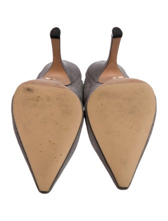 Christian Dior Suede Crystal Embellishments Slingback Pumps