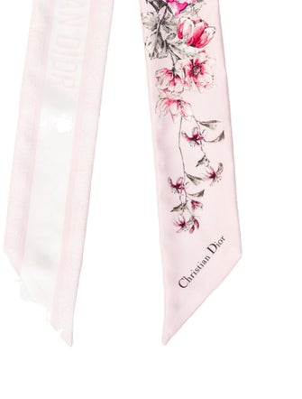 Christian Dior Silk Floral Print Scarf