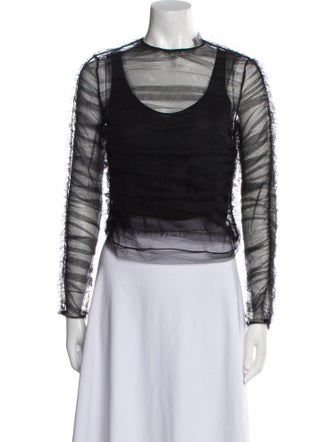 Christian Dior Silk Crew Neck Crop Top