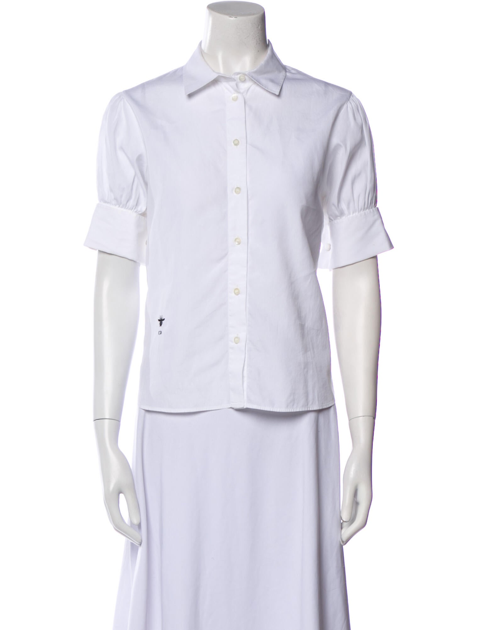 Christian Dior Short Sleeve Button-Up Top