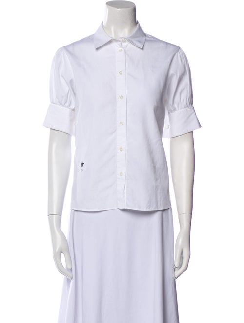 Christian Dior Short Sleeve Button-Up Top