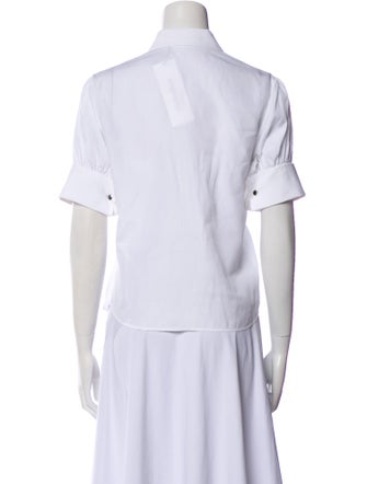 Christian Dior Short Sleeve Button-Up Top