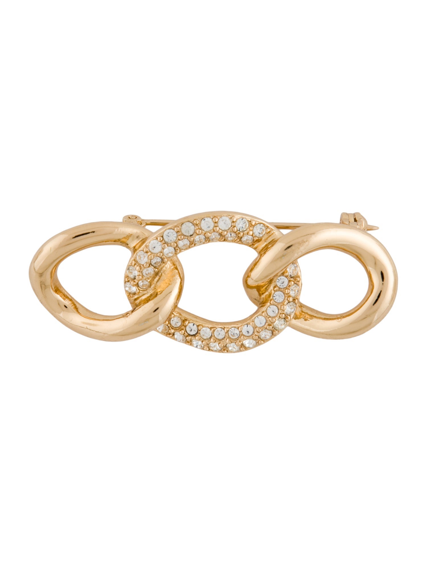 Christian Dior Vintage Crystal Link Brooch