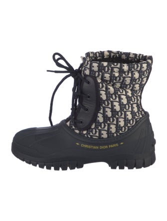 Christian Dior Oblique Jacquard Nylon Combat Boots