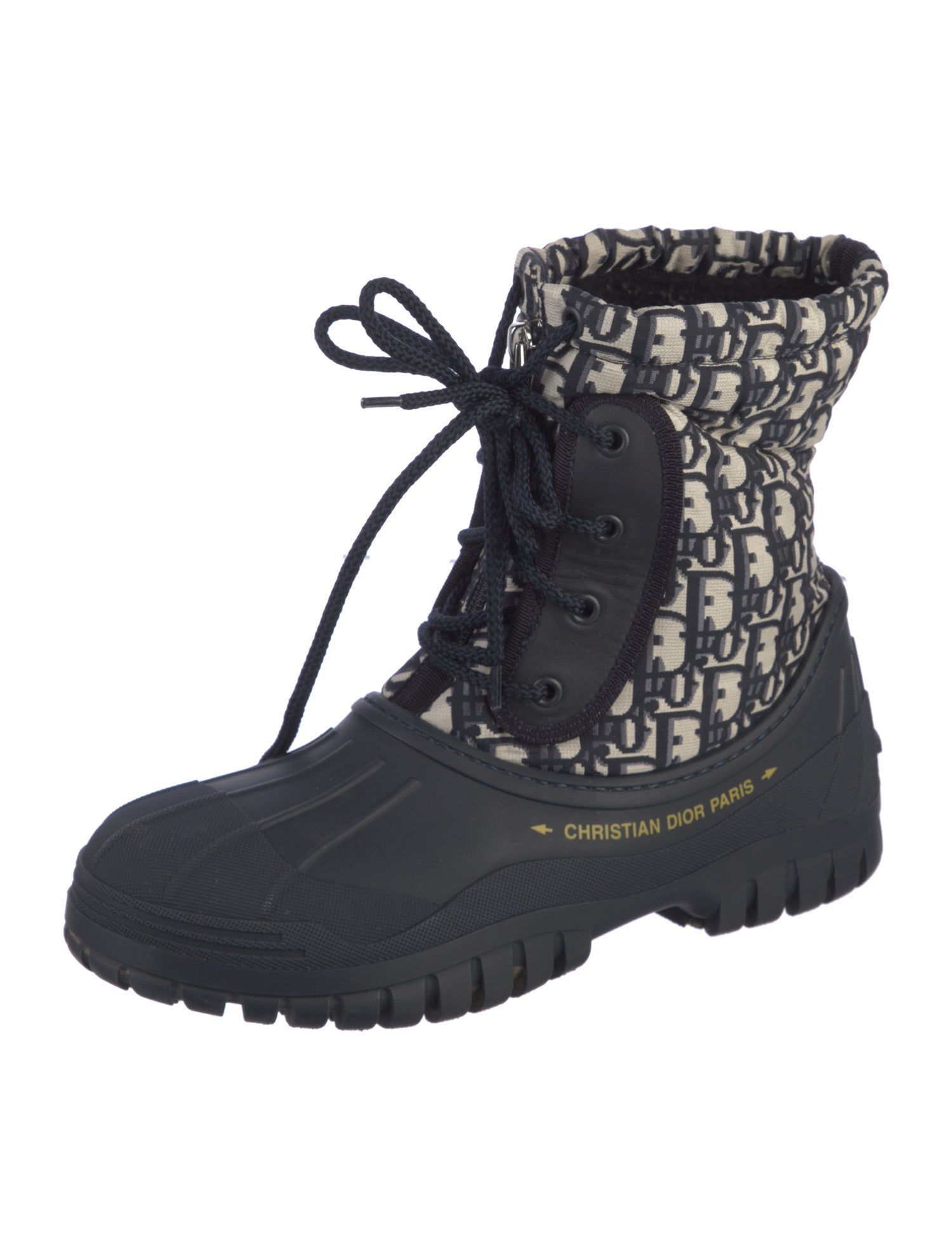Christian Dior Oblique Jacquard Nylon Combat Boots