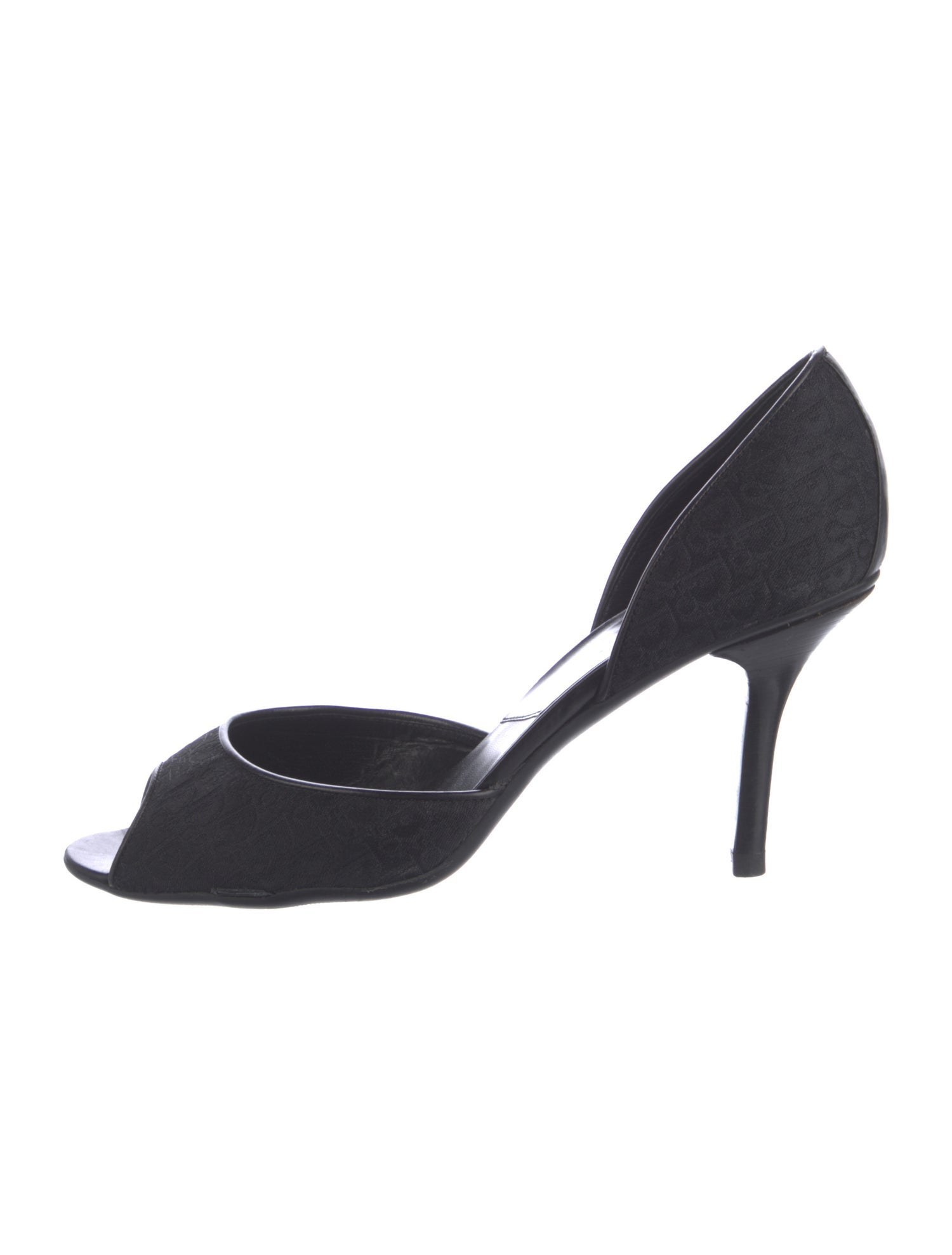 Christian Dior Oblique Jacquard Canvas D'Orsay Pumps