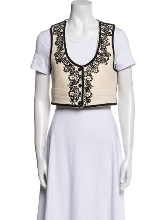 Christian Dior Wool Floral Print Vest