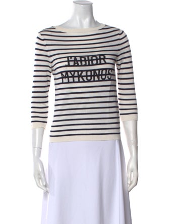 Christian Dior Striped Bateau Neckline Sweater