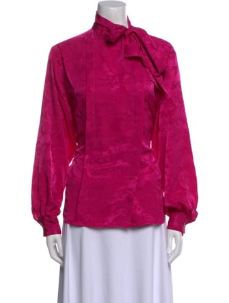 Christian Dior Mock Neck Long Sleeve Blouse