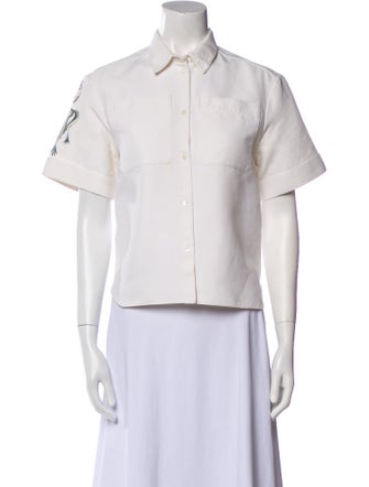 Christian Dior 2016 Short Sleeve Button-Up Top