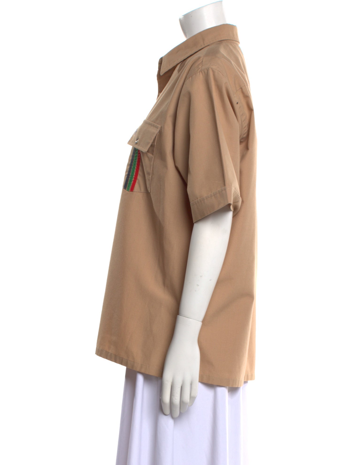 Christian Dior Short Sleeve Button-Up Top