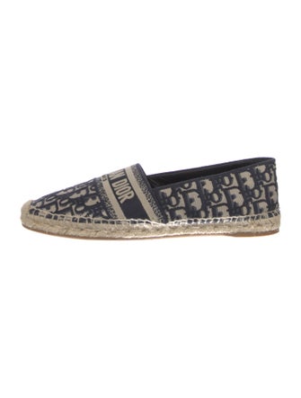 Christian Dior Oblique Jacquard Whipstitch Trim Espadrilles