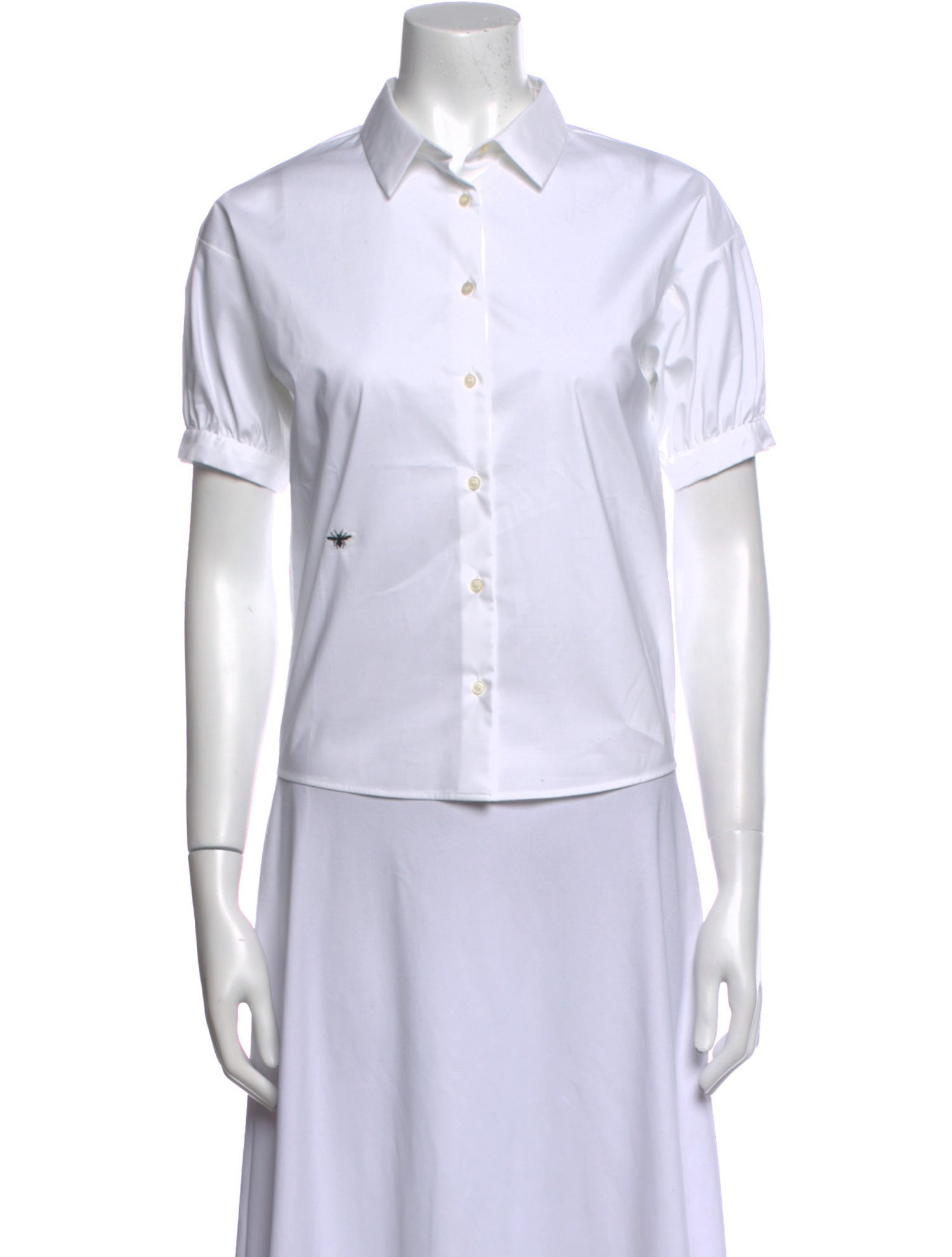 Christian Dior Short Sleeve Button-Up Top