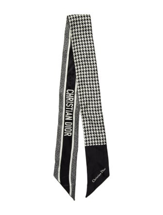 Christian Dior Silk Houndstooth Print Bandeau