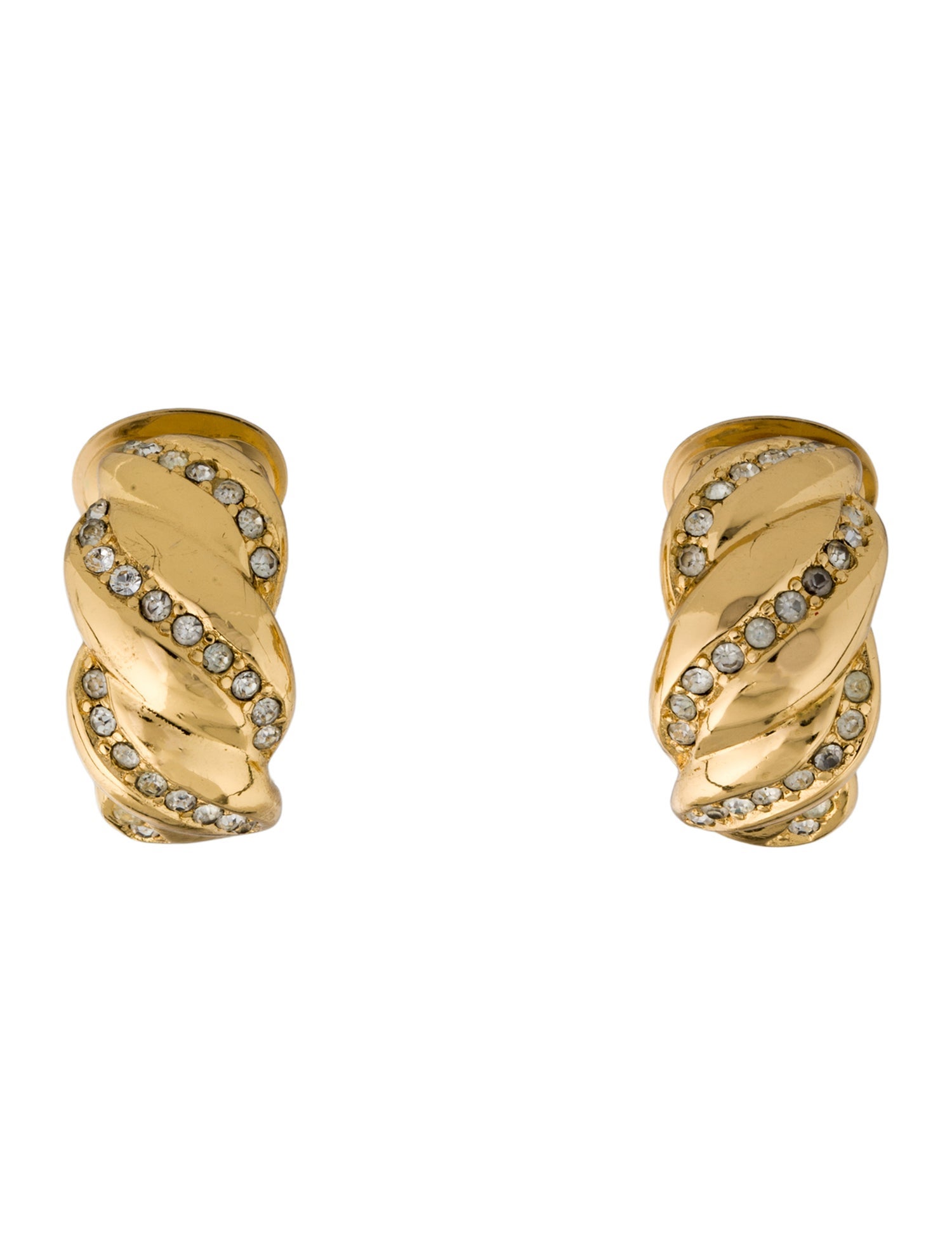 Christian Dior Vintage Crystal Clip-On Earrings