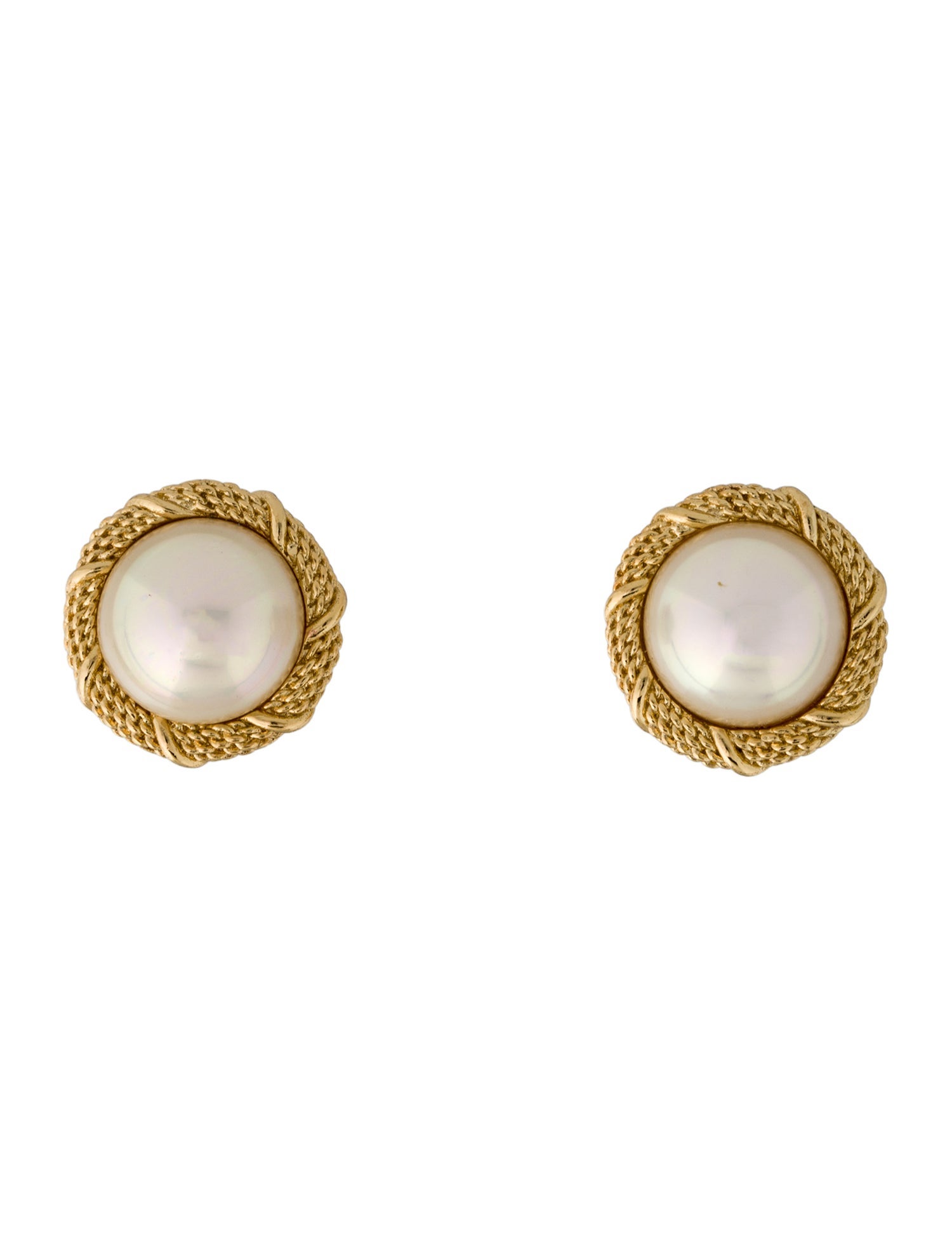 Christian Dior Faux Pearl Clip-On Earrings