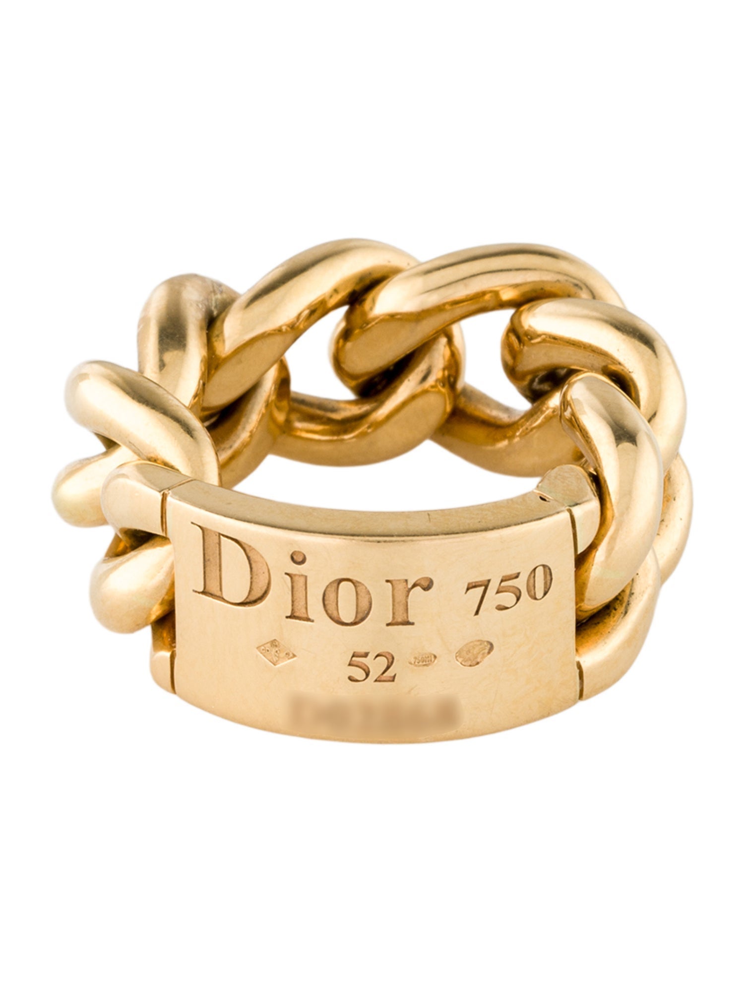 Christian Dior 18K Gourmette Chain Ring