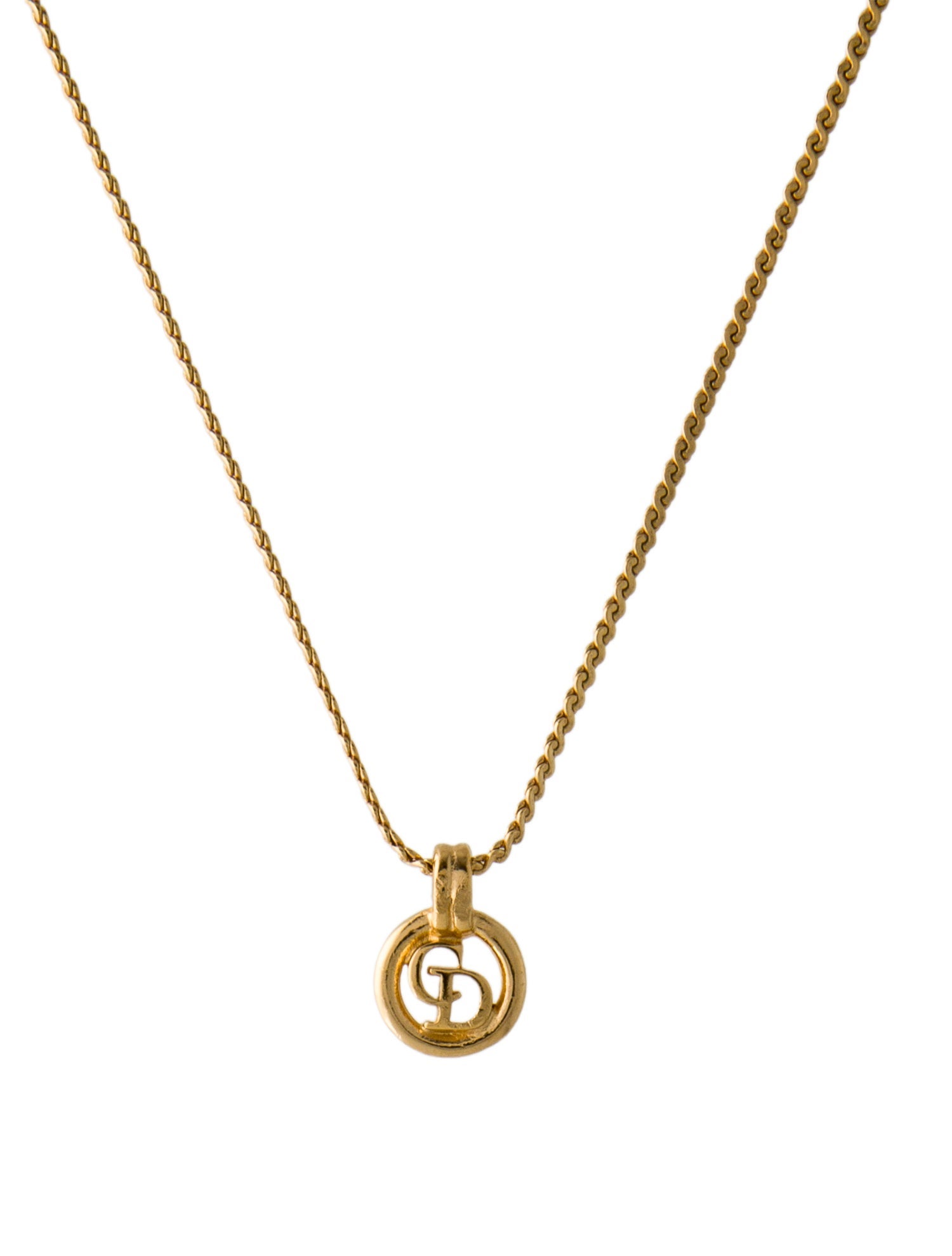 Christian Dior Vintage CD Pendant Necklace
