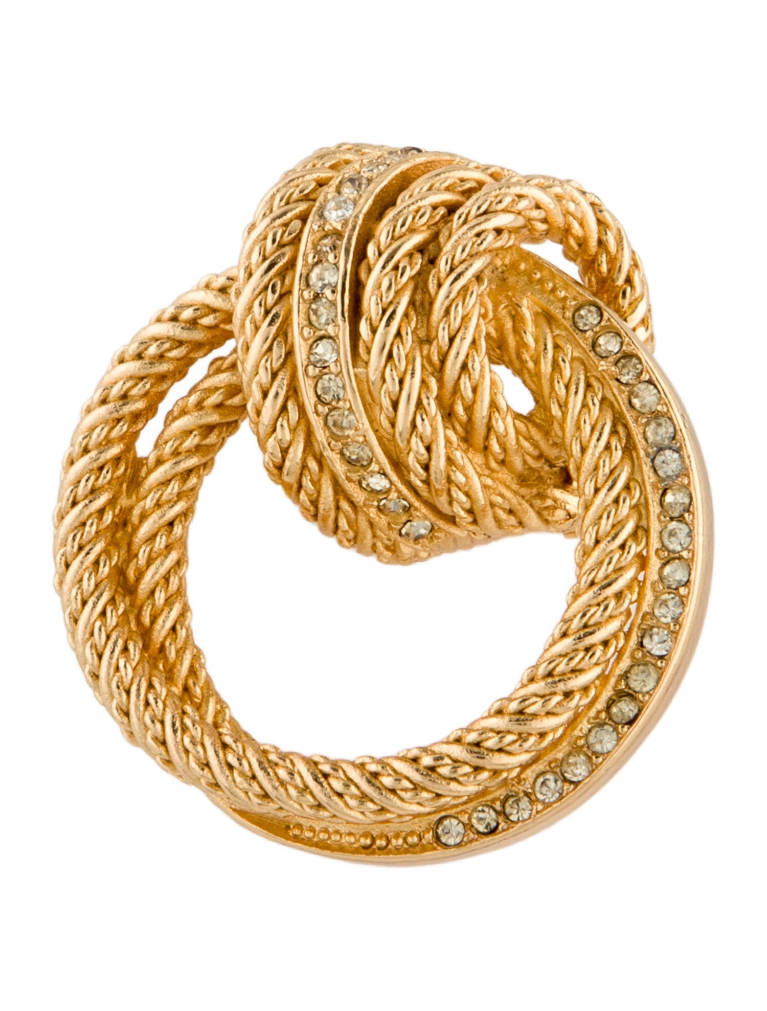Christian Dior Vintage Crystal Rope Knot Brooch Pin