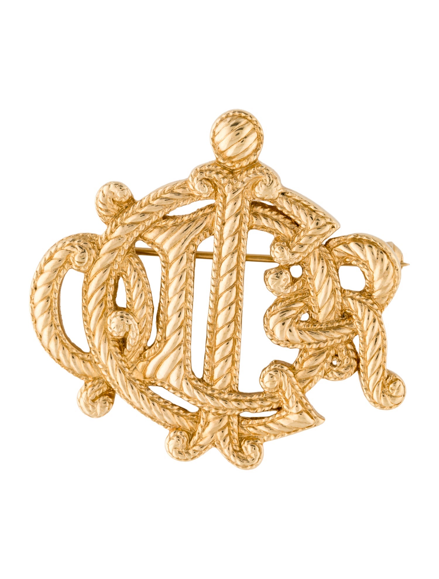 Christian Dior Vintage Monogram Pin Brooch