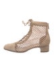 Christian Dior Suede Mesh Accents Lace-Up Boots